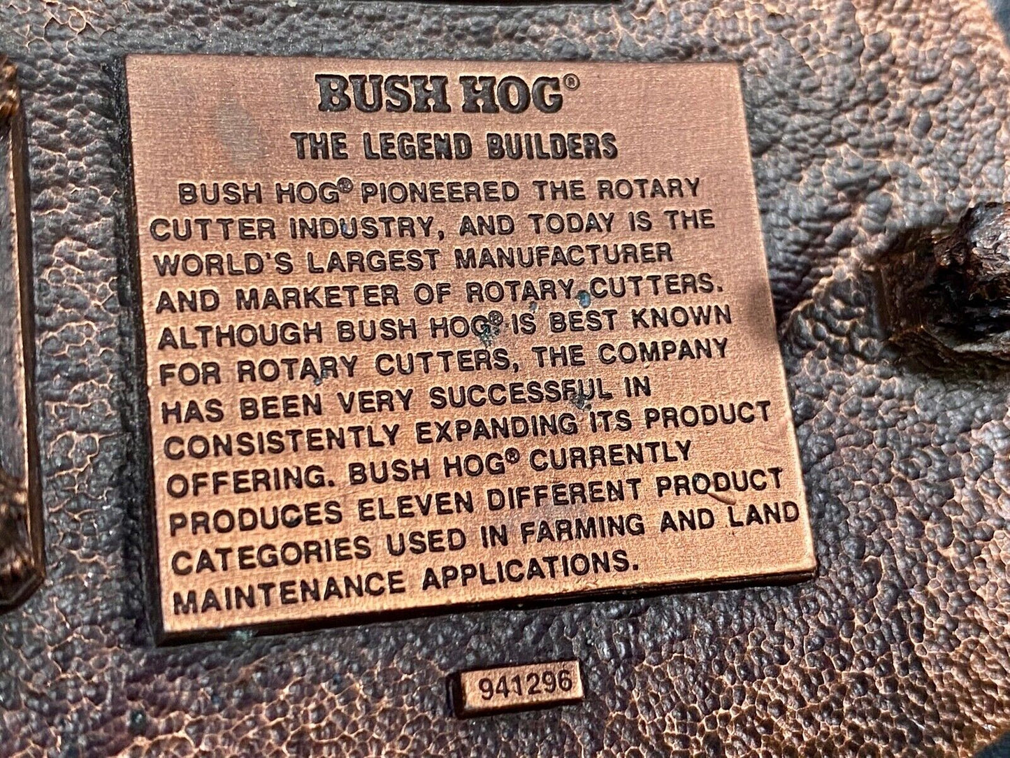 The Bush Hog Rotary Cutter Lawn Construction Tractor Company Belt Buckle 1995