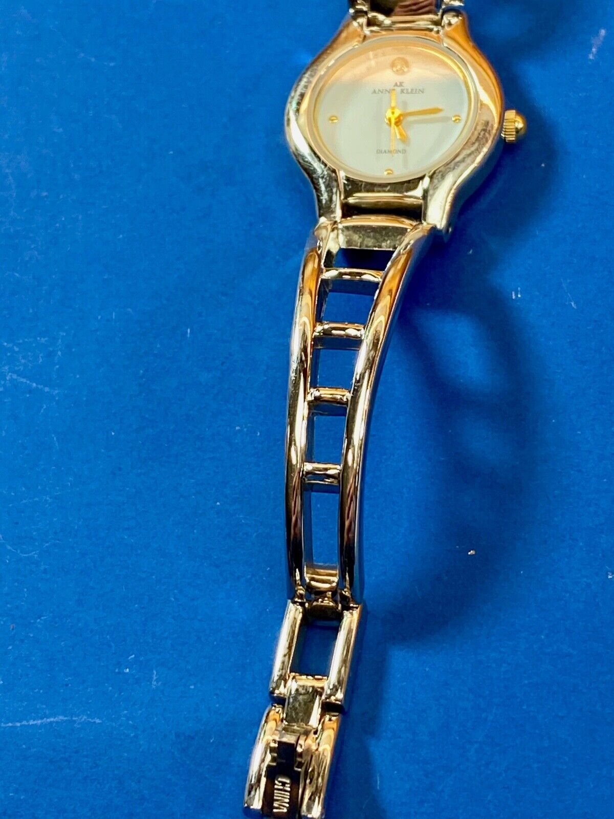 Beautiful Ak Anne Klein Diamond Gold Tone Women's Ladies Watch - Working Well!