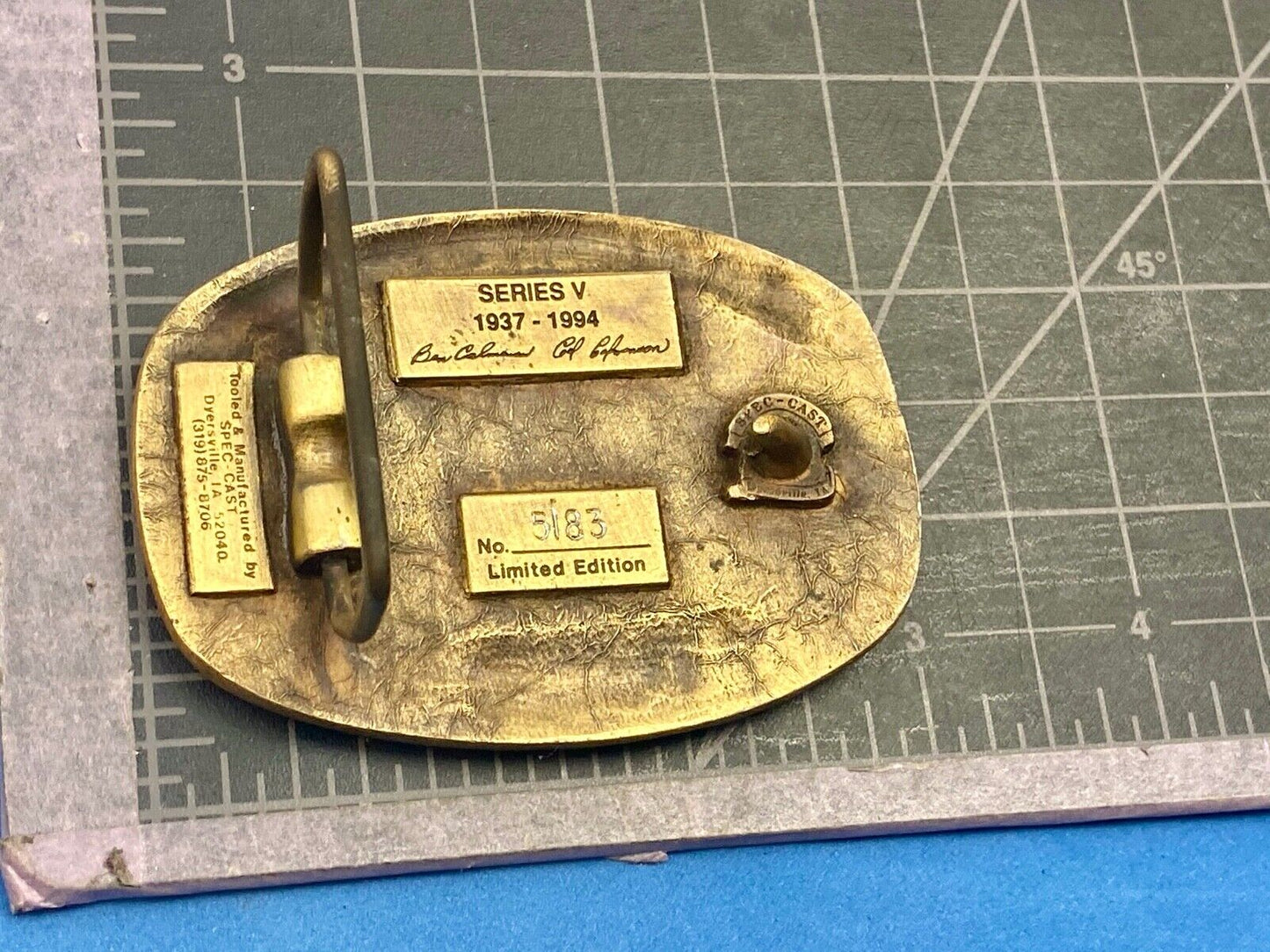 Tisco Tractor Implement Supply 57 years Spec Cast Brass Belt Buckle series 5