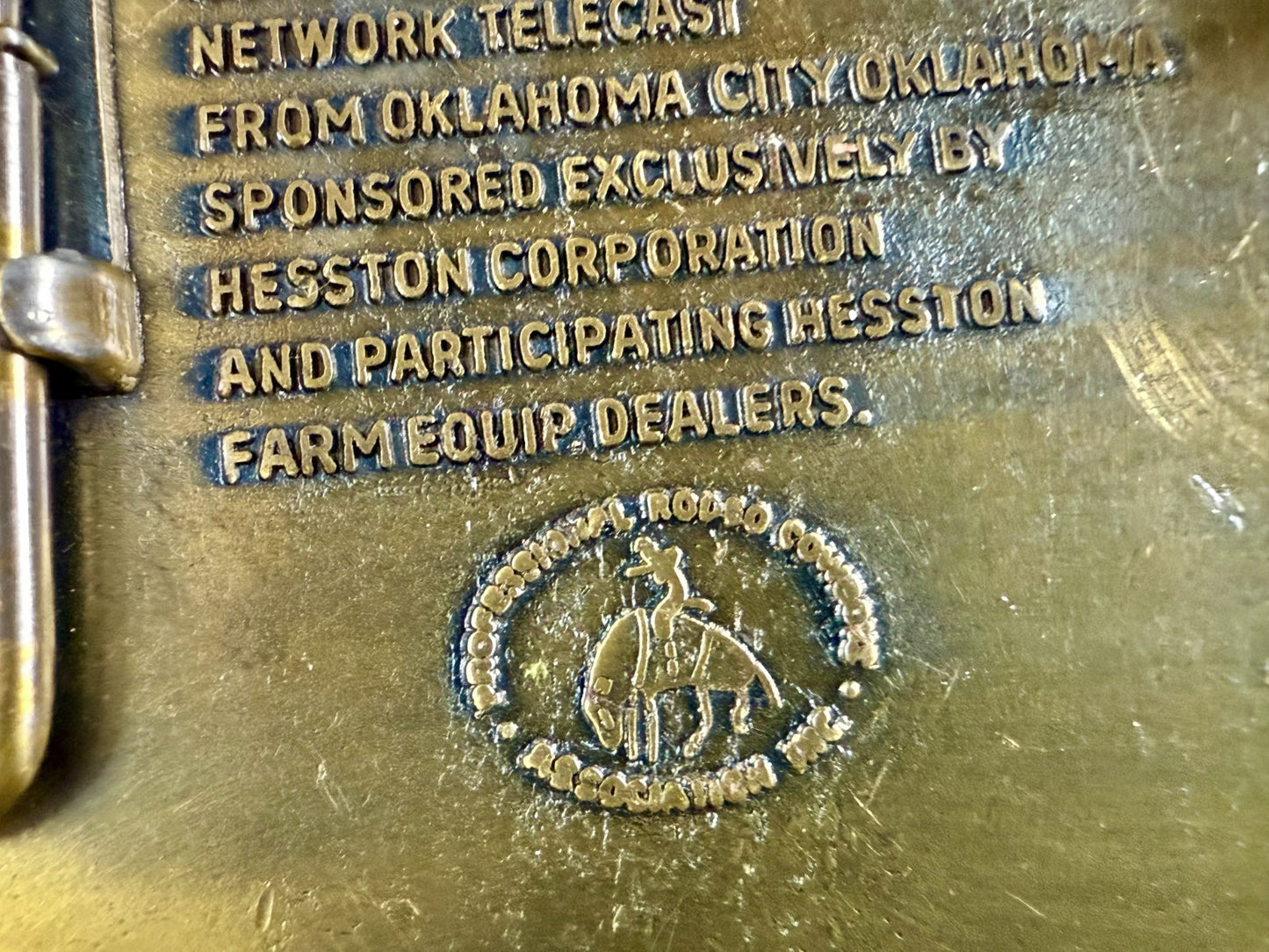 1982 Hesston NFR National Finals Rodeo All Around Cowboy Vintage Belt Buckle