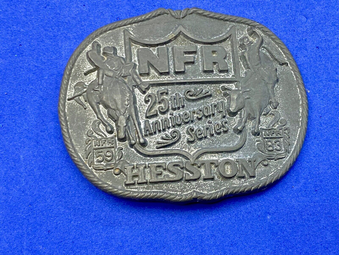 1983 1st edition 25th anniversary NFR National Finals Rodeo belt buckle