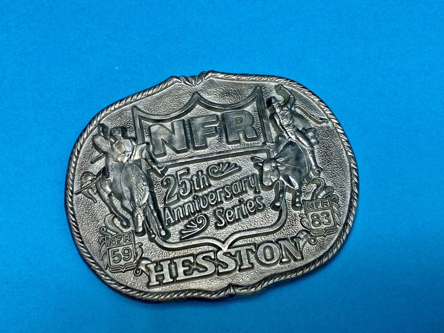 25Th Anniversary 1983 Vintage National Finals Rodeo Nfr Cowboys Belt Buckle