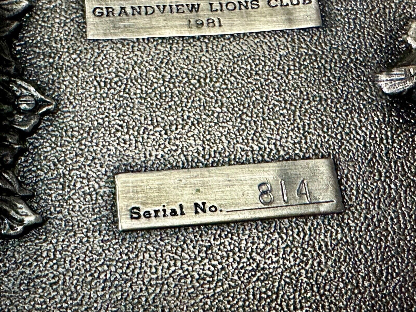 Vintage 1981 Grandview Oregon - A grand place to live - Lions Club belt buckle