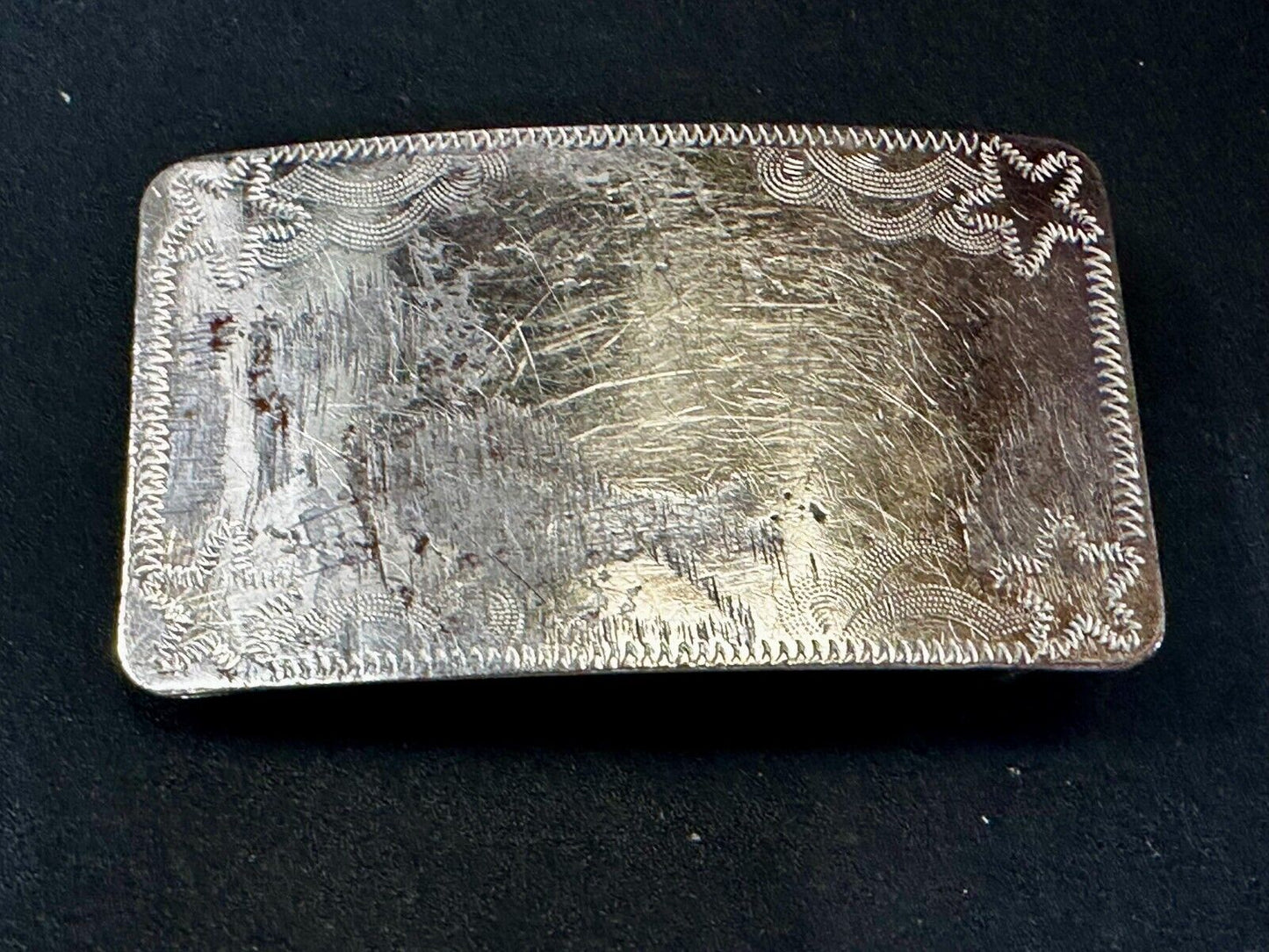 Vintage Engraved Silver Tone Belt Buckle For Craft Project Or To Wear!