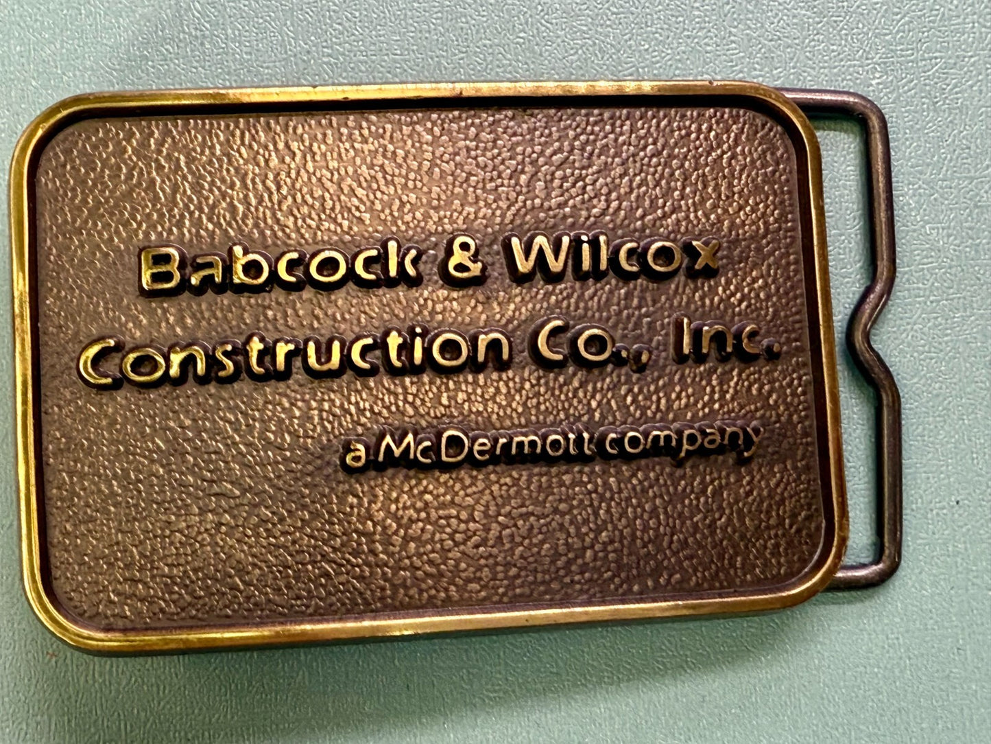 Babcock & Wilcox Construction Co. Commemorative Solid Brass Jadco Belt Buckle