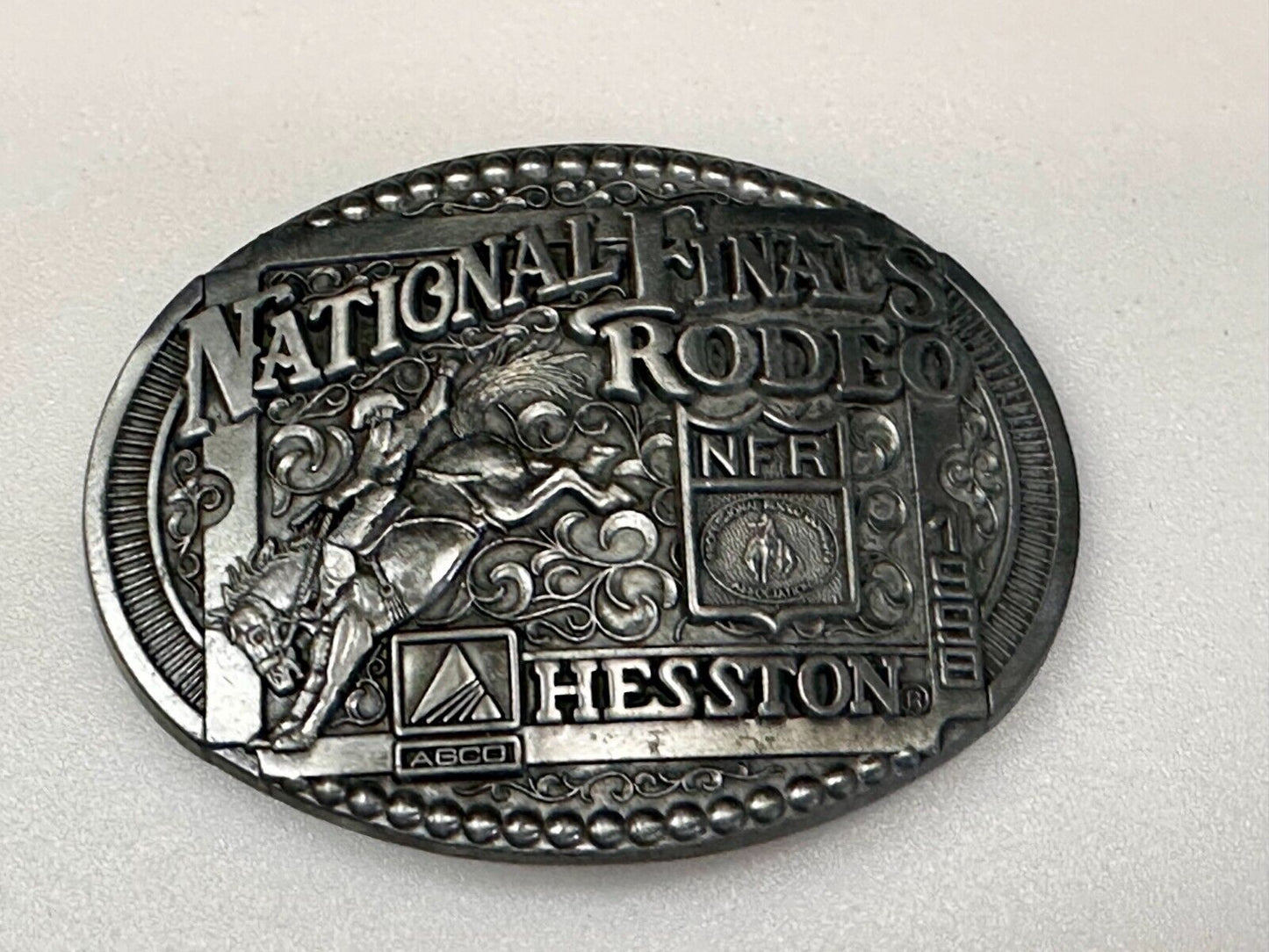 1998 ADM Hesston NFR National Finals Rodeo Cowboys Western Belt Buckle