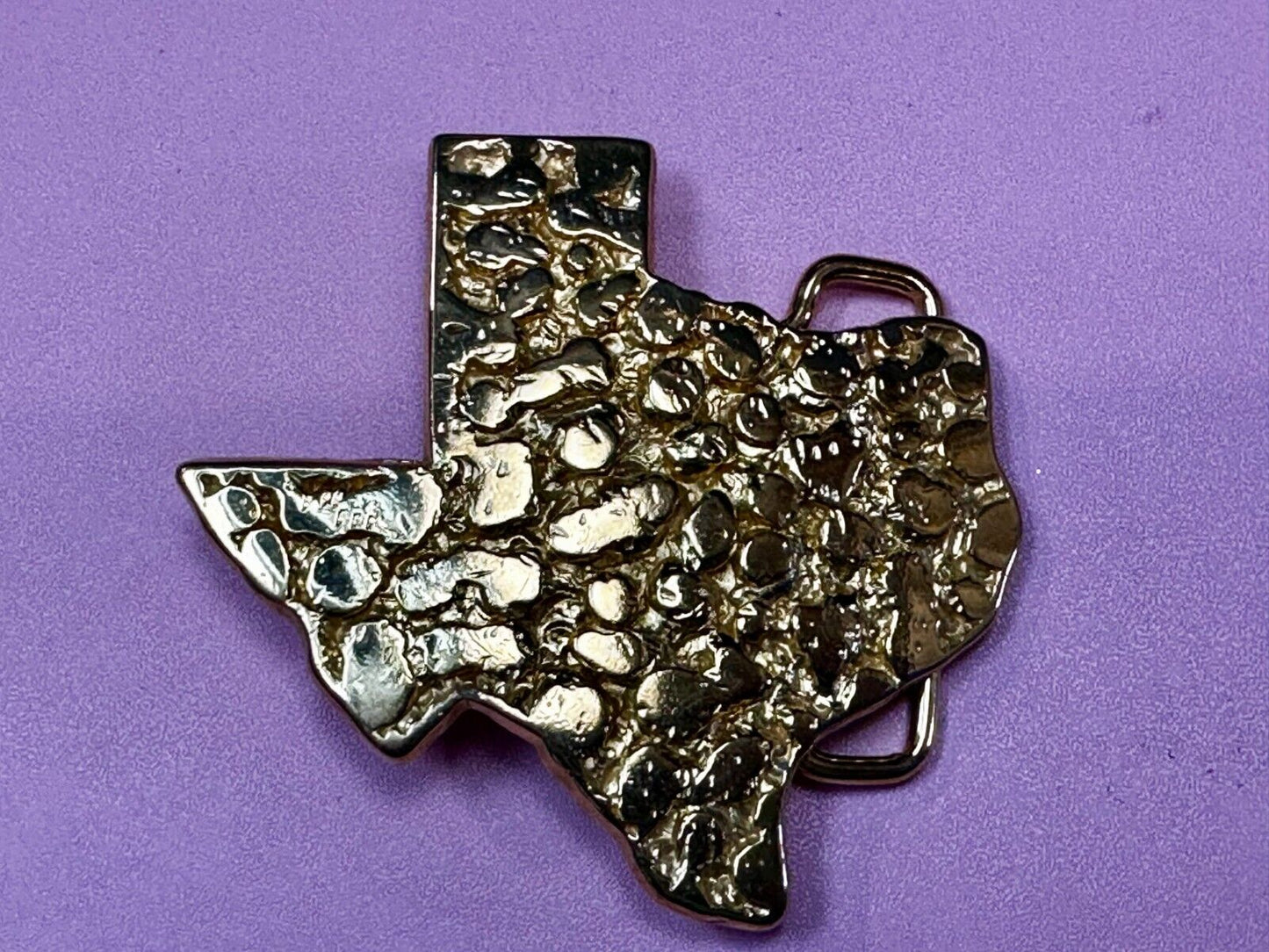 The Great State of Texas - Gold Color Cutout State Map Belt Buckle