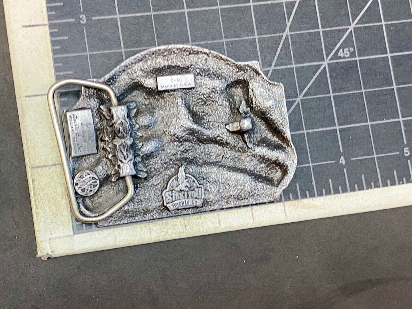 Vintage 1986 ***America*** The Pride Is Back Pewter Buckle By Siskiyou D-40
