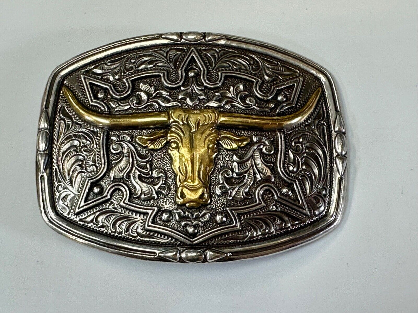 The Longhorn cow steer - cowboys cowgirls western belt buckle by Nocona