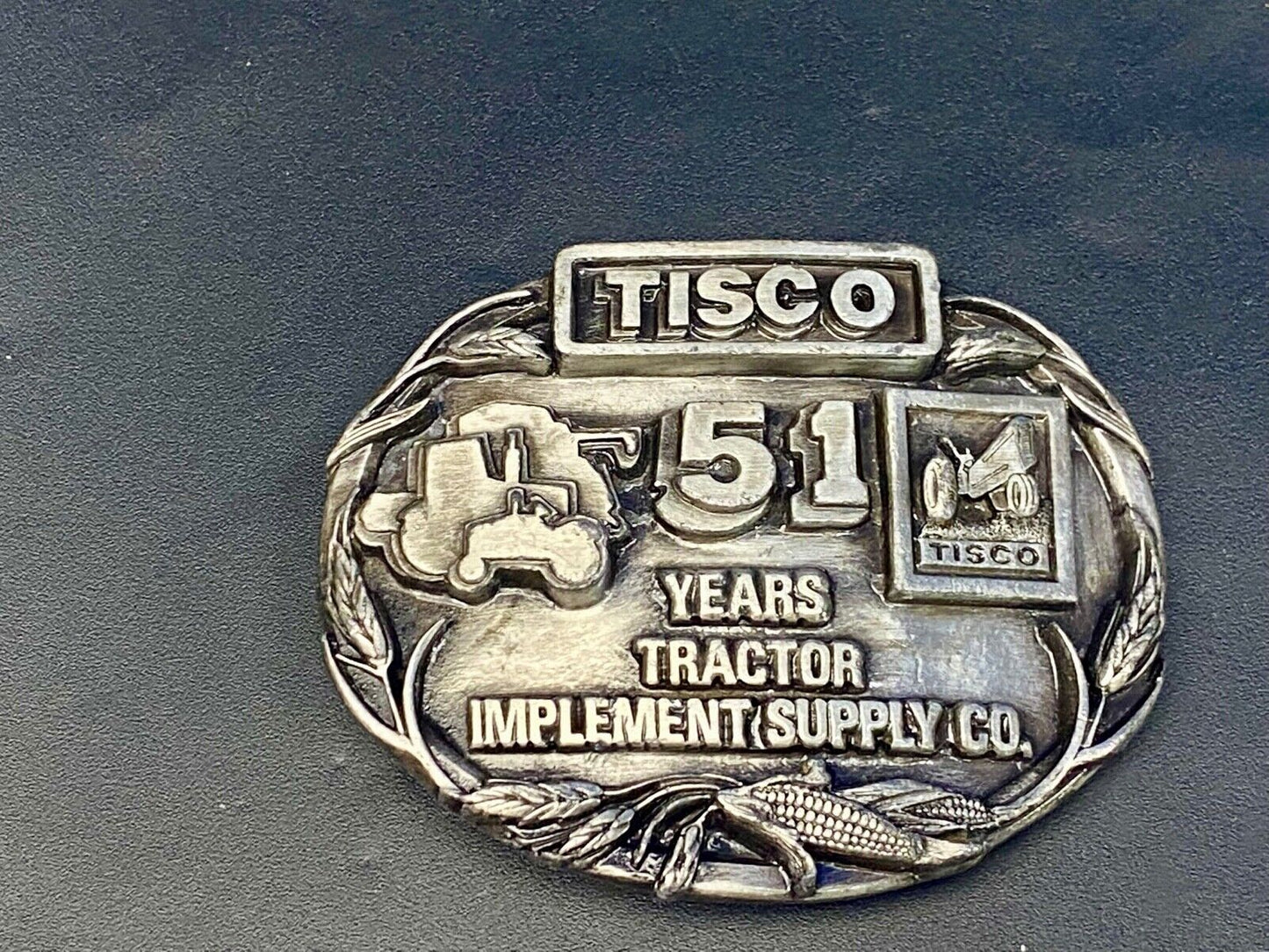 1988 Tisco Tractor Implement Supply Agriculture Farm Farming 51 Year Belt Buckle