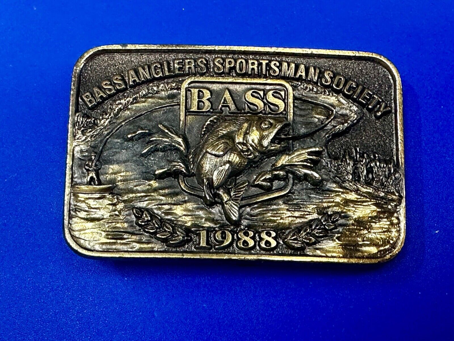 1998 BASS Anglers Sportsman Society Sport Fishing Fishermans Belt Buckle