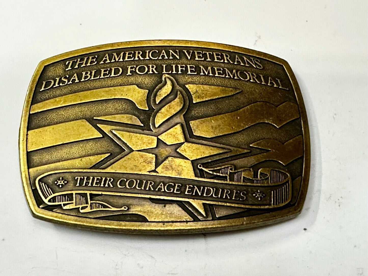 The American Veterans Disabled for life Memorial Commemorative Belt Buckle