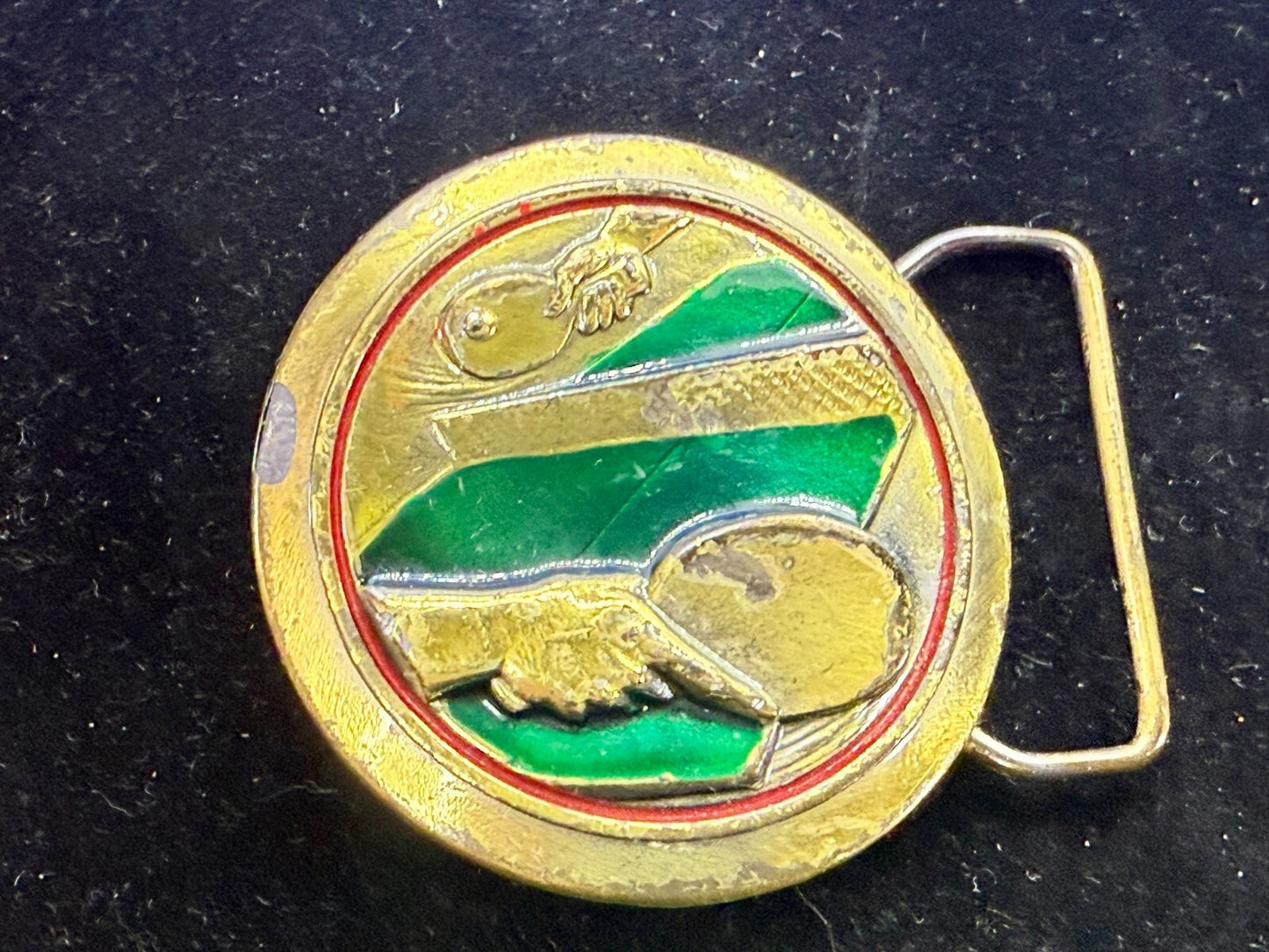 Table Tennis Ping Pong Racket Sports Limited Edition Vintage 1977 Belt Buckle