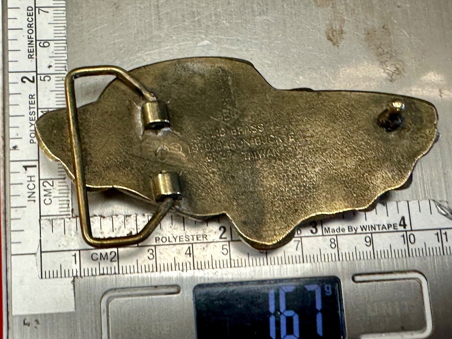 1st Generation Corvette Solid Brass Car Collectors Baron Belt Buckle 1979