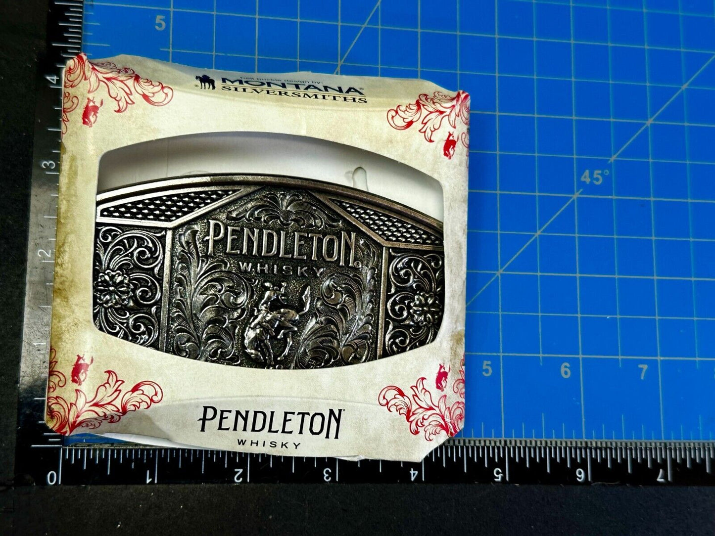 2022 Pendleton whiskey Let'er Buck Rodeo Cowboy Belt Buckle Montana Silversmiths