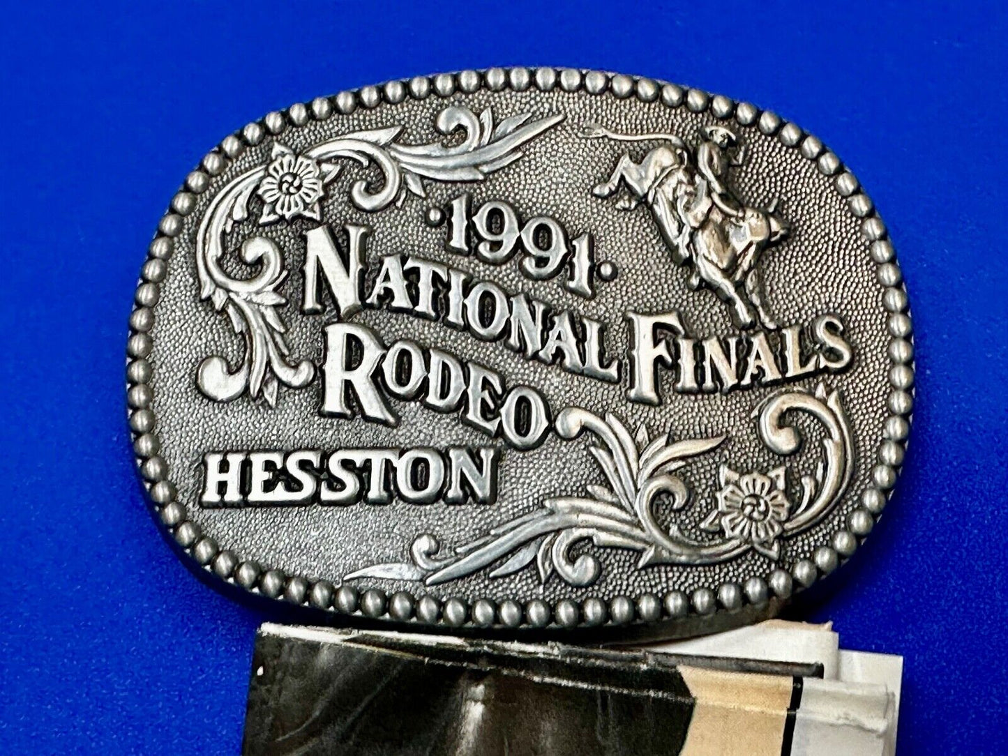 1991 NFR National Finals Rodeo NOS Youth Size ADM Commemorative Belt Buckle