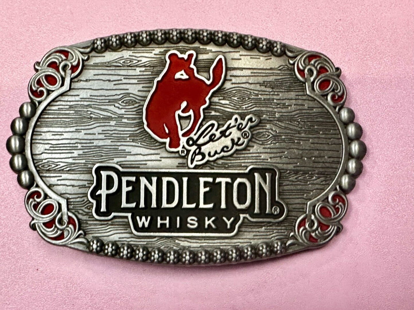 2023 Pendleton whiskey Let'er Buck Rodeo Cowboy Montana Silversmiths Belt Buckle