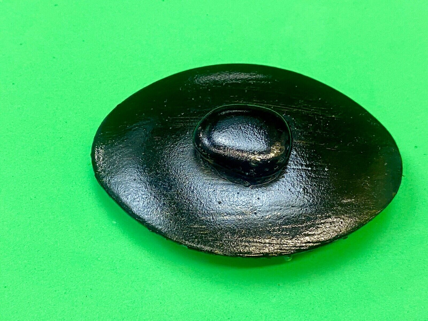 Black Over Easy Egg - style belt buckle! Art Artisan project!