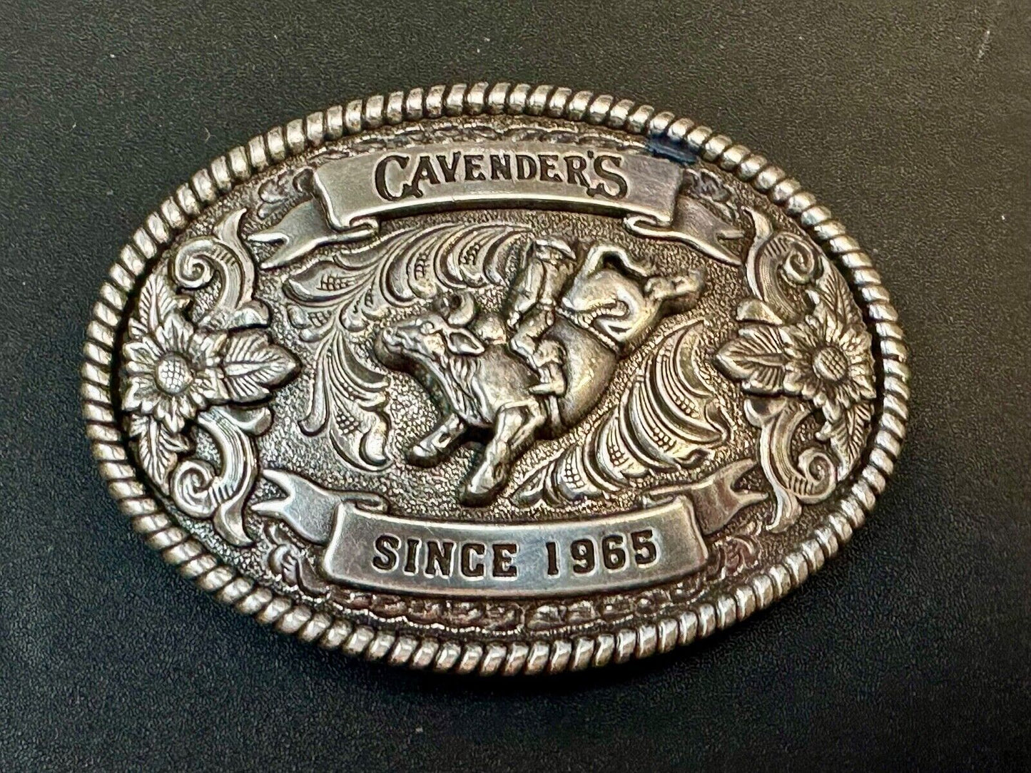 Vintage Cavender's Western Wear Cavenders Cowboy Belt Buckle “Since 1965”