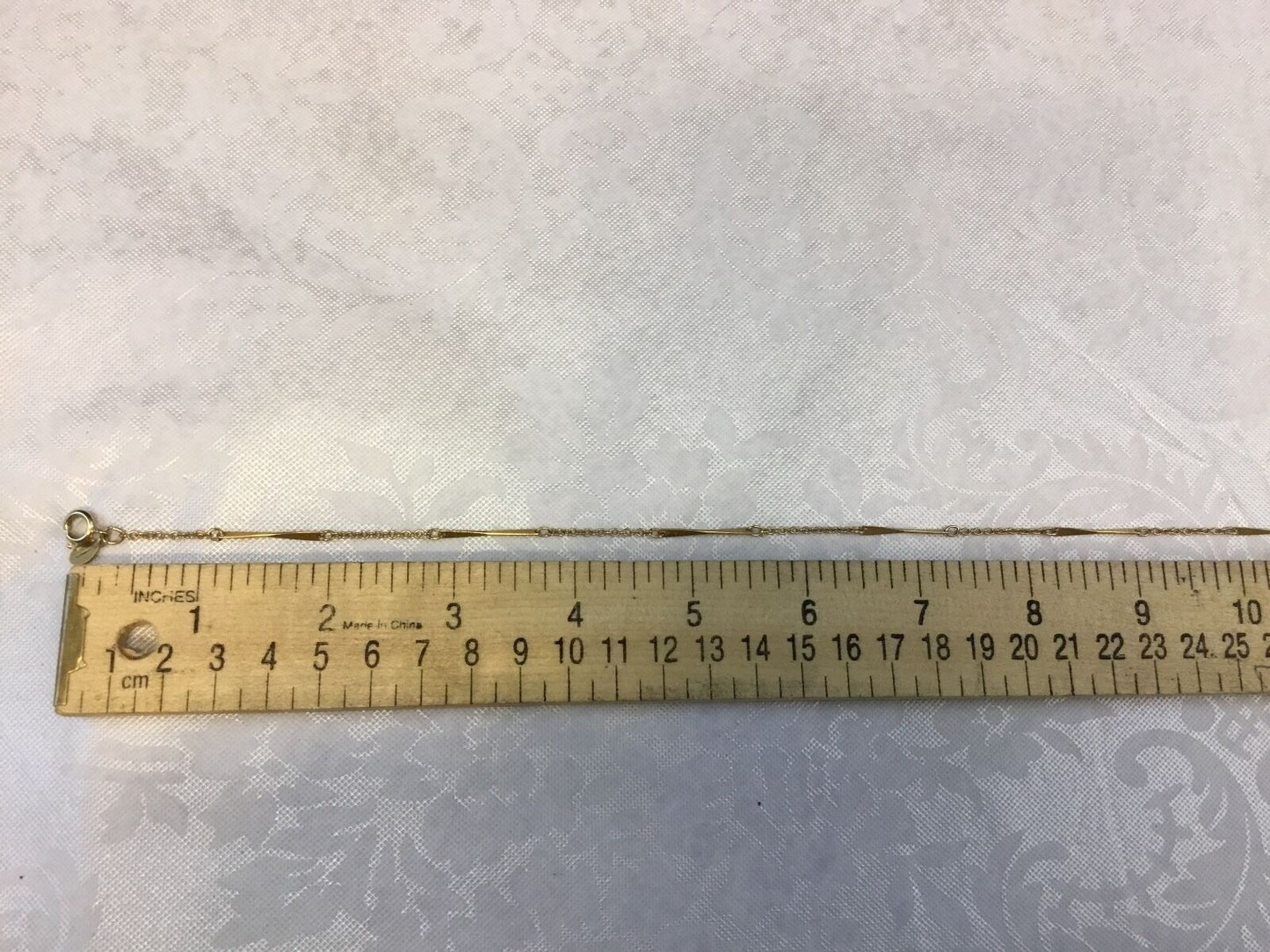 Avon Gold tone bar link - section necklace 26" long