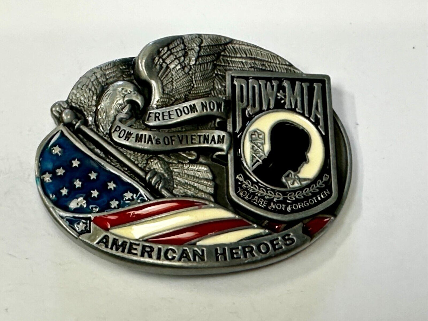 Americas Heroes Freedom Now POW MIA Prisoners of war MIA in Vietnam Belt Buckle