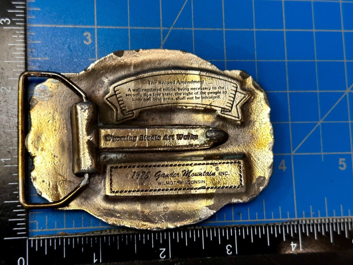 The Right To Keep and Bear Arms 2nd Amendment Vintage 1975 Belt Buckle - Wyoming