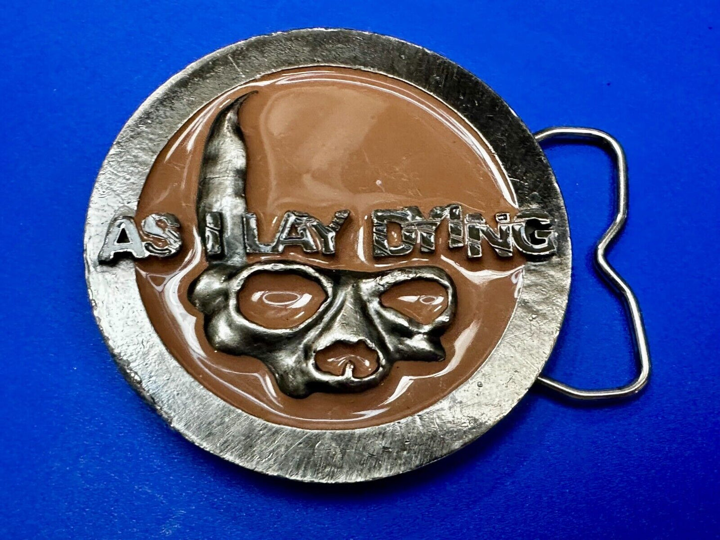 2005 As I Lay Dying Heavy Metal Rock Band Round Skull Music Belt Buckle