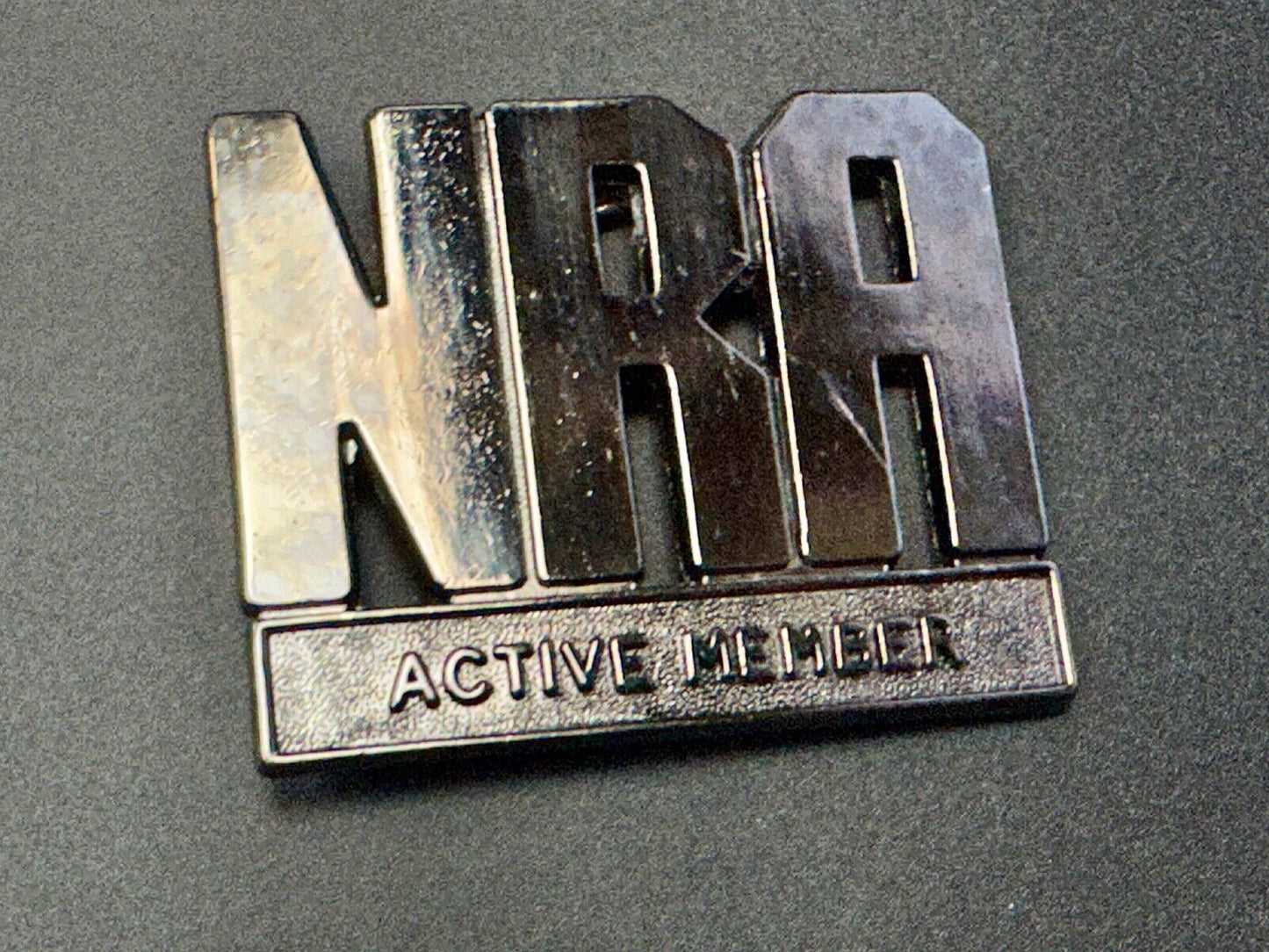 Vintage 1980's NRA Active Member Black Belt Buckle National Rifle Association