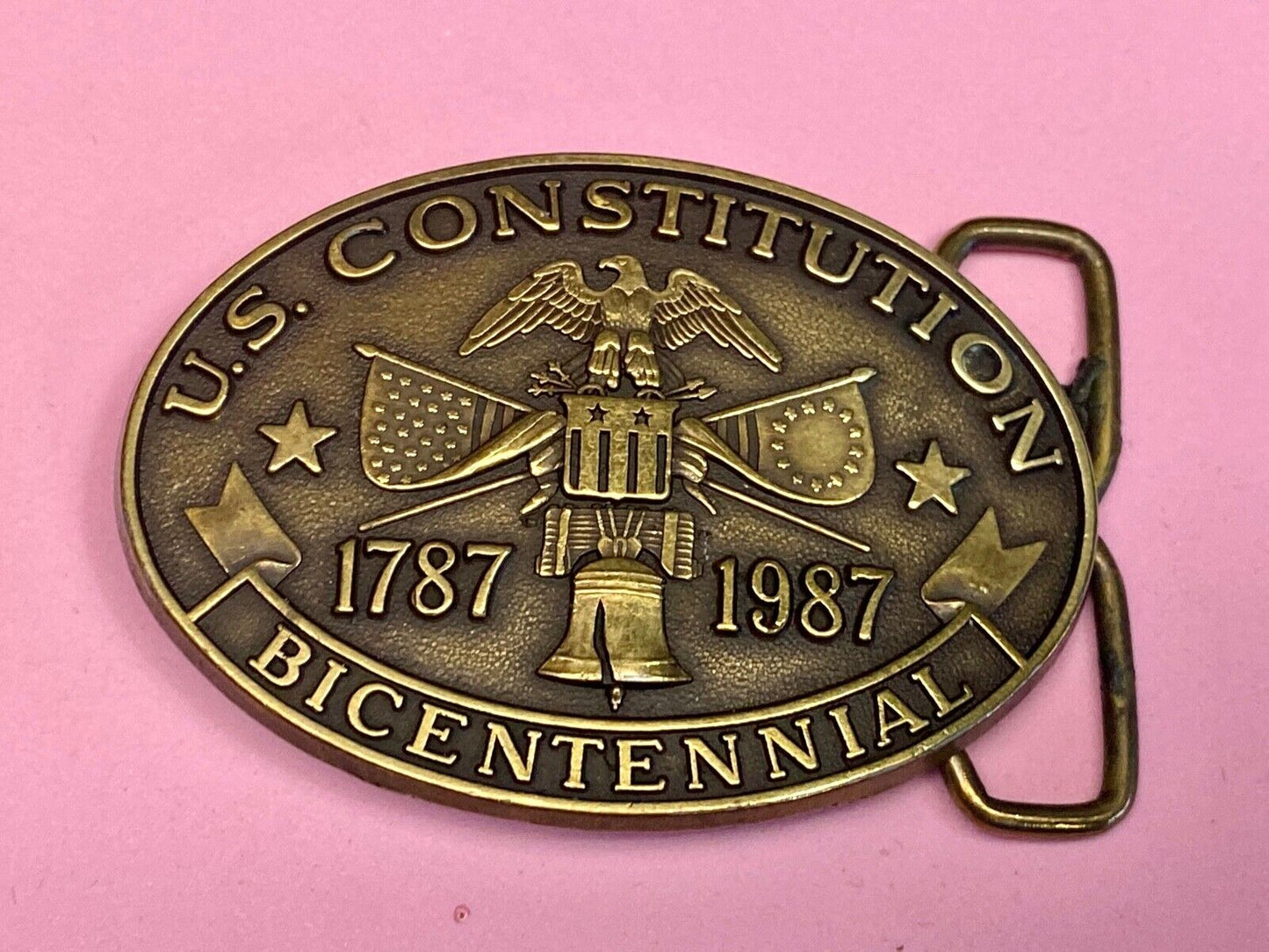 200Th Anniversary Us Constitution Commemorative Western Patriotic Belt Buckle