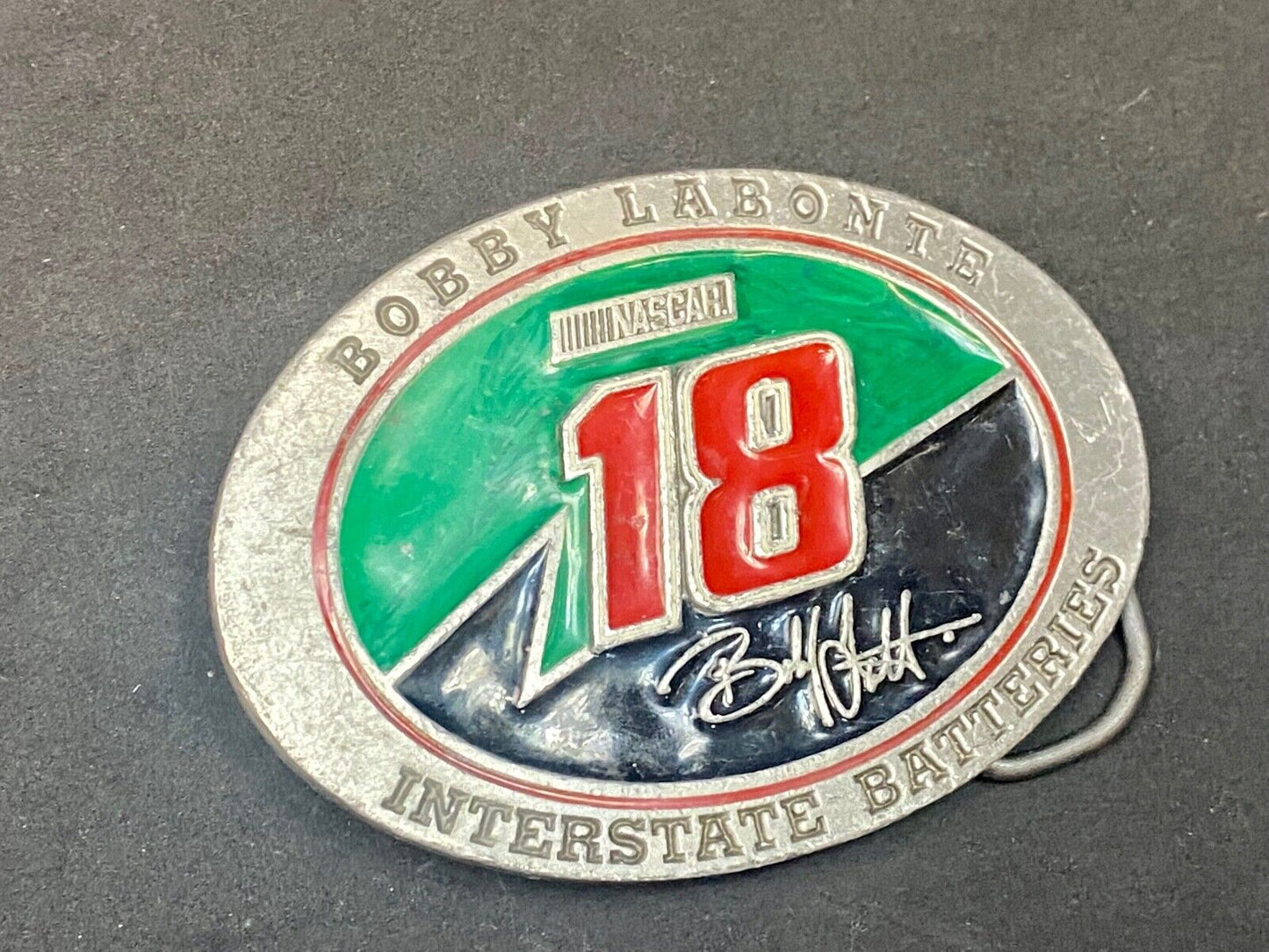 1990'S Bobby Labonte Nascar # 18 Used Collectable Belt Buckle By Redline Sports