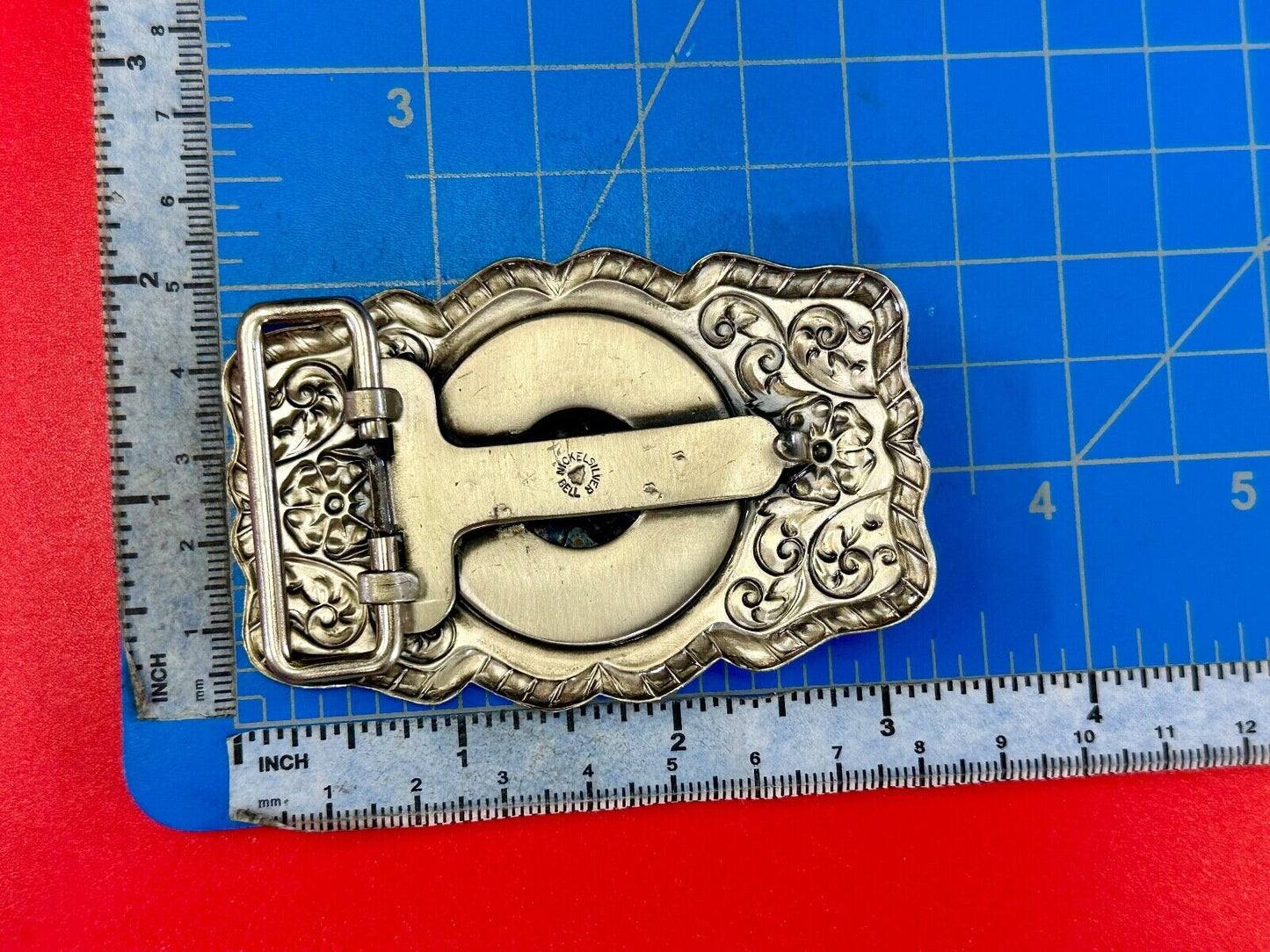 BELL Trading Post NICKEL SILVER Horse head bust profile belt buckle