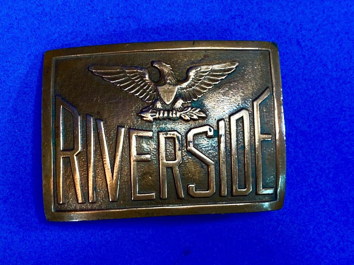 Vintage American Eagle Belt Buckle Riverside Military Academy Georgia