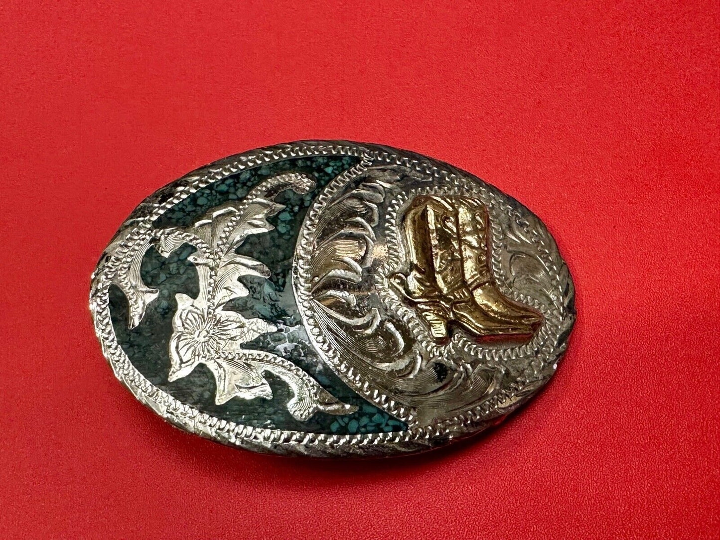 Beautiful Alpaca Mexico Vintage Cowboy Boots Western ornate Vintage belt buckle
