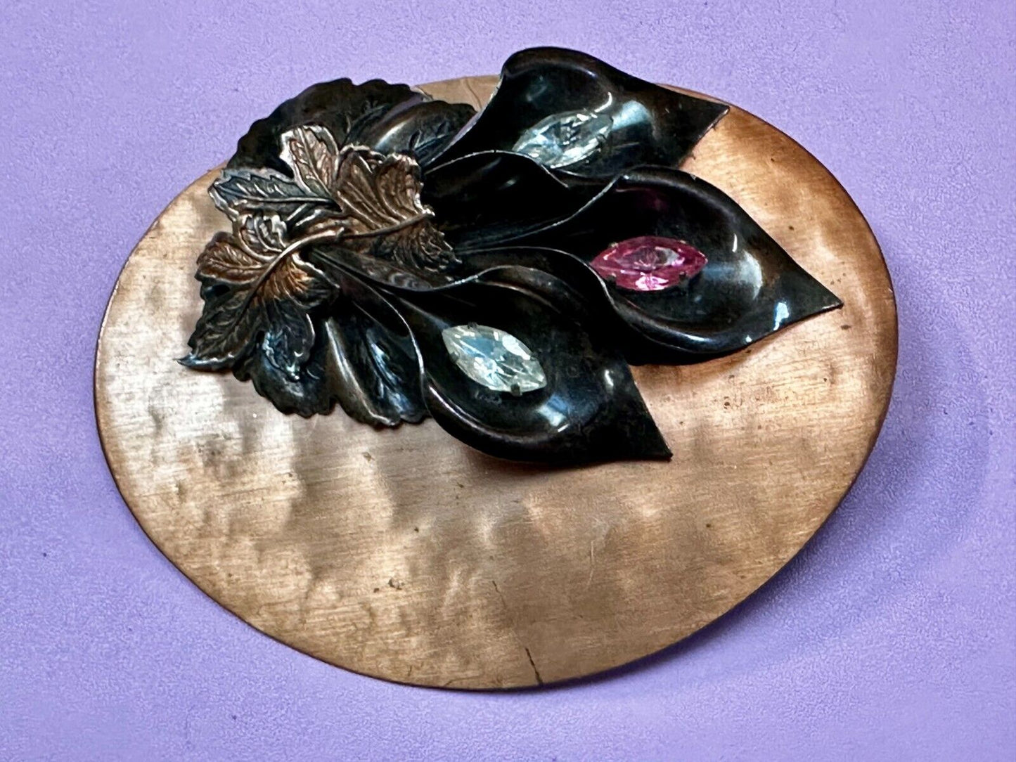 Beautiful Artisan Lilly Flower Sash Multiple Rhinestone Accented Belt Buckle