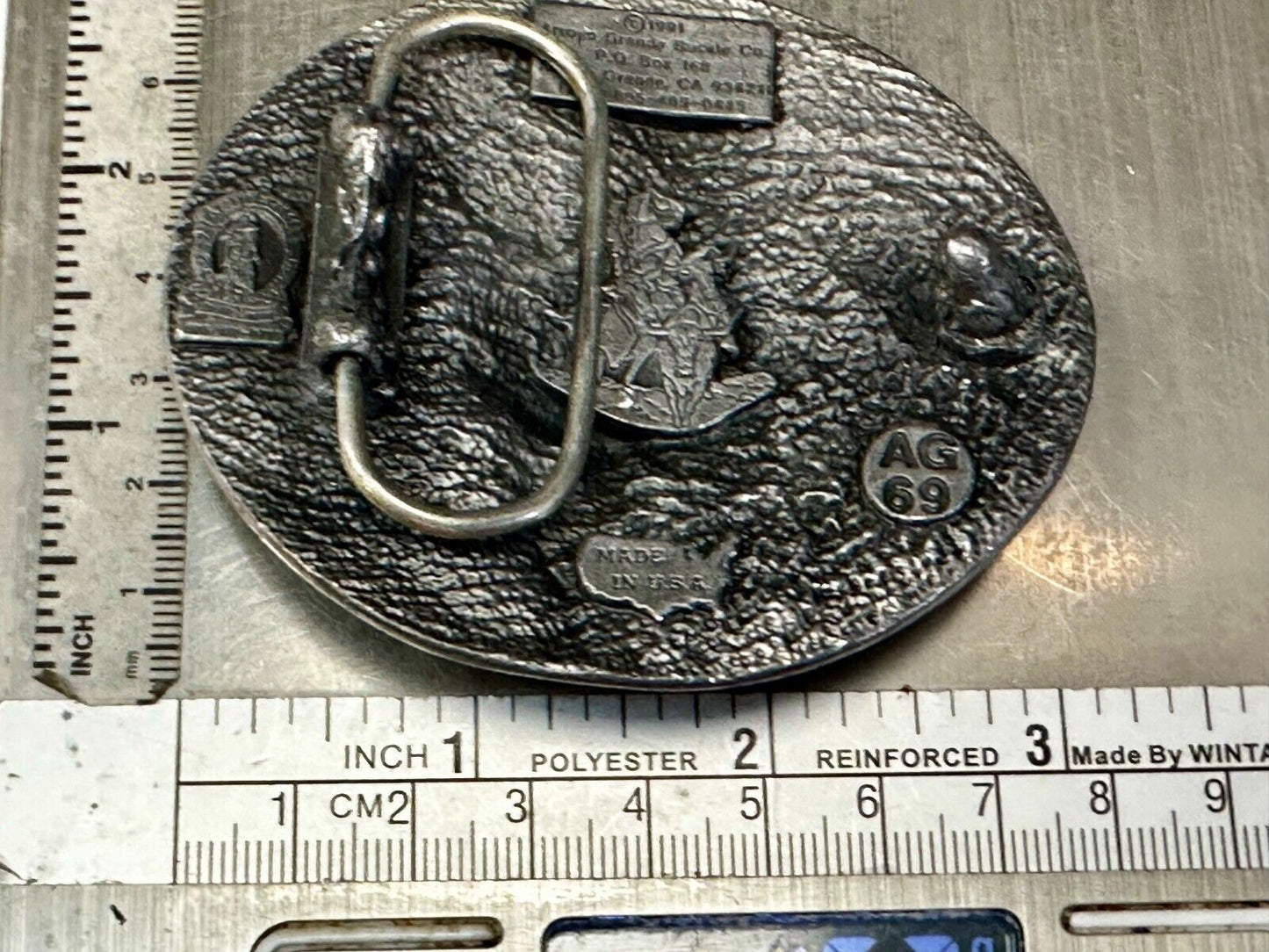 The Cattle Drive Vintage 1991 Belt Buckle by Arroyo Grande Buckle Co.