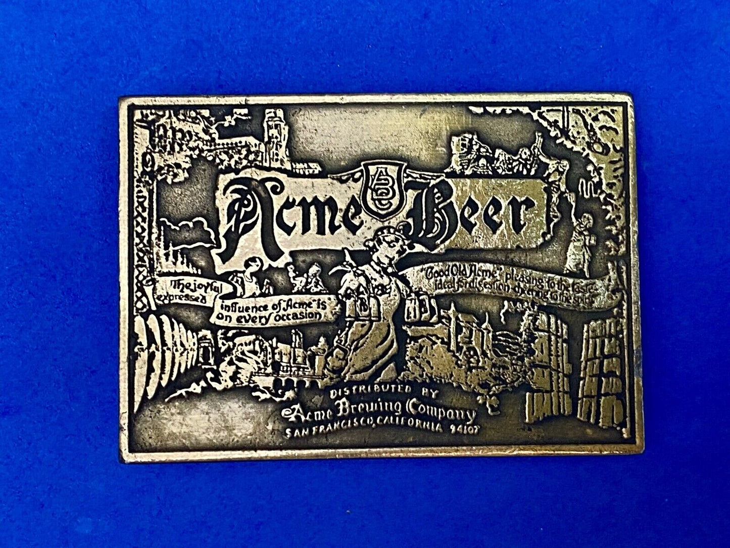 Acme Beer Brewing Company Collectors Hpc Belt Buckle San Fransisco California