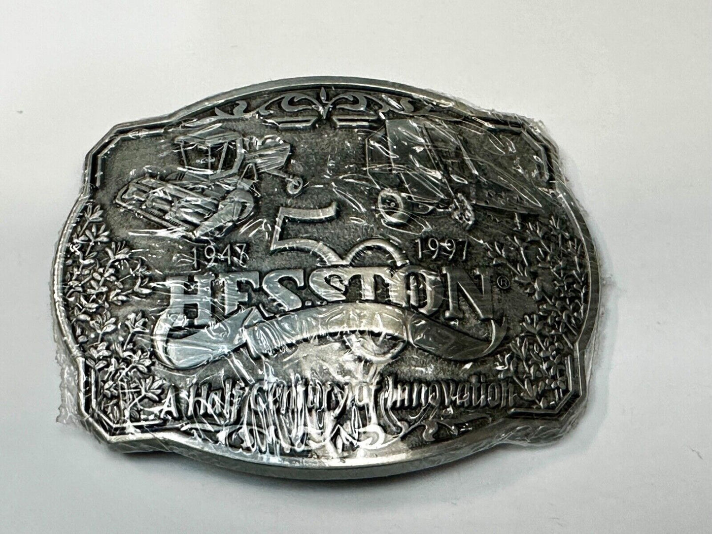 1997 ADM NATIONAL FINALS RODEO ADULT NFR NOS 50 YEAR ANNIVERSARY BELT BUCKLE