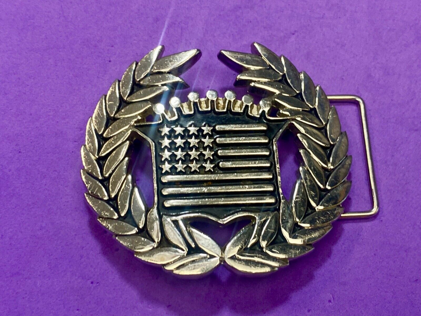 Vintage Cadillac Emblem Flag Large Belt Buckle by Famous Stars and Straps