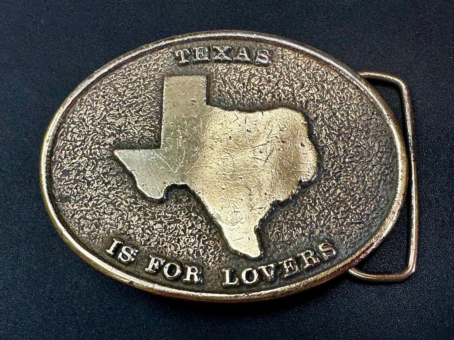 Texas is for Lovers EARLY Vintage 1976 Koleaco Belt Buckle
