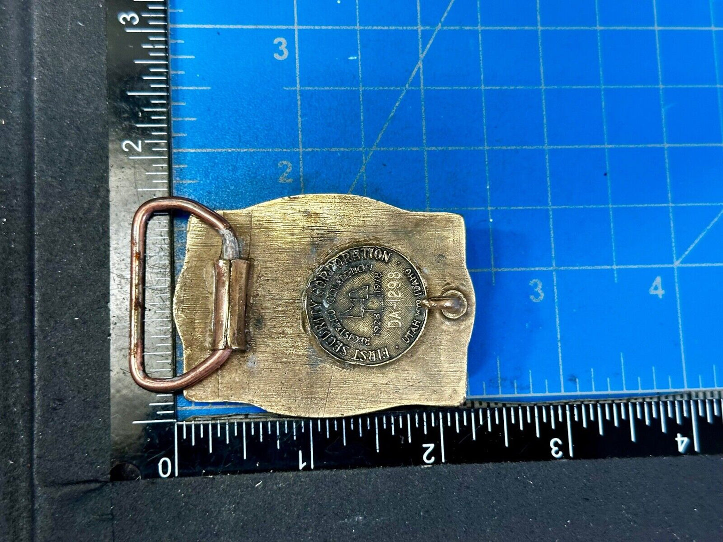The State of Idaho Deer Buck Hunting Vtg. 1978 Small First Security Belt Buckle