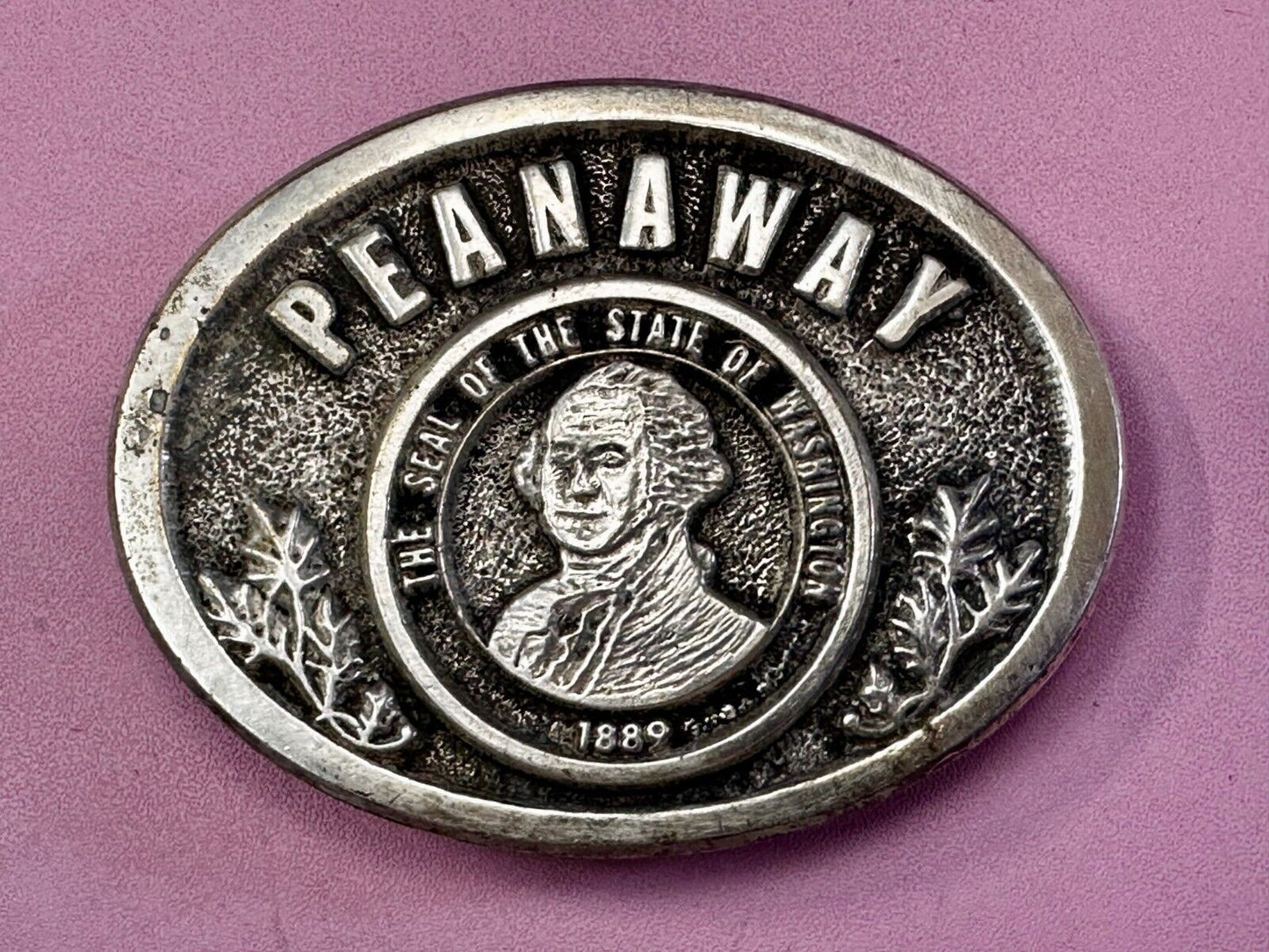 The Seal of the State of Washington 1889 Peanaway Vtg 1987 Collector Belt Buckle