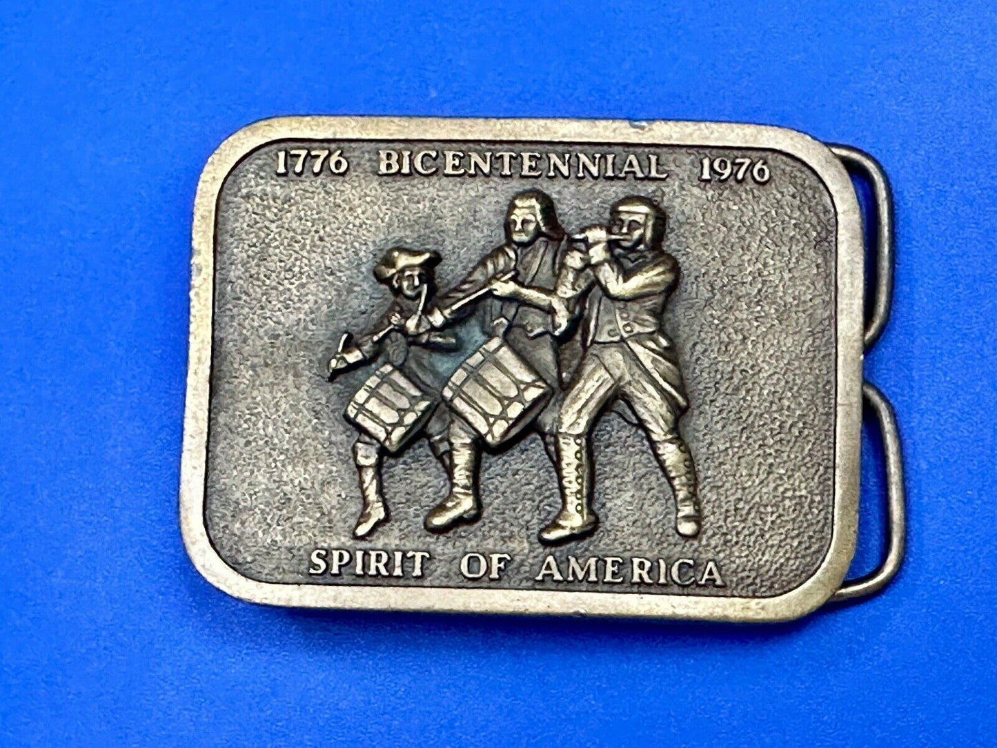 Vintage Bicentennial - Spirit of America Patriotic USA bergamot belt buckle