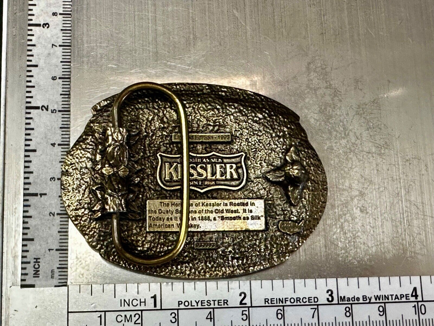 The Spirit of Wisconsin - KESSLER American Whiskey Belt Buckle Smooth As Silk
