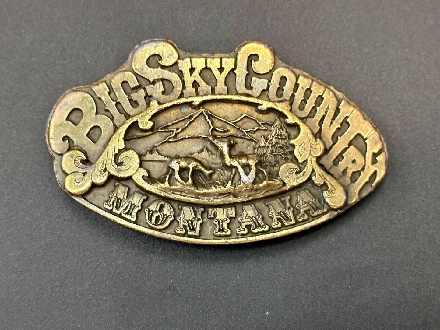 Big Sky Country Montana Vintage Collectable belt buckle by Adezy