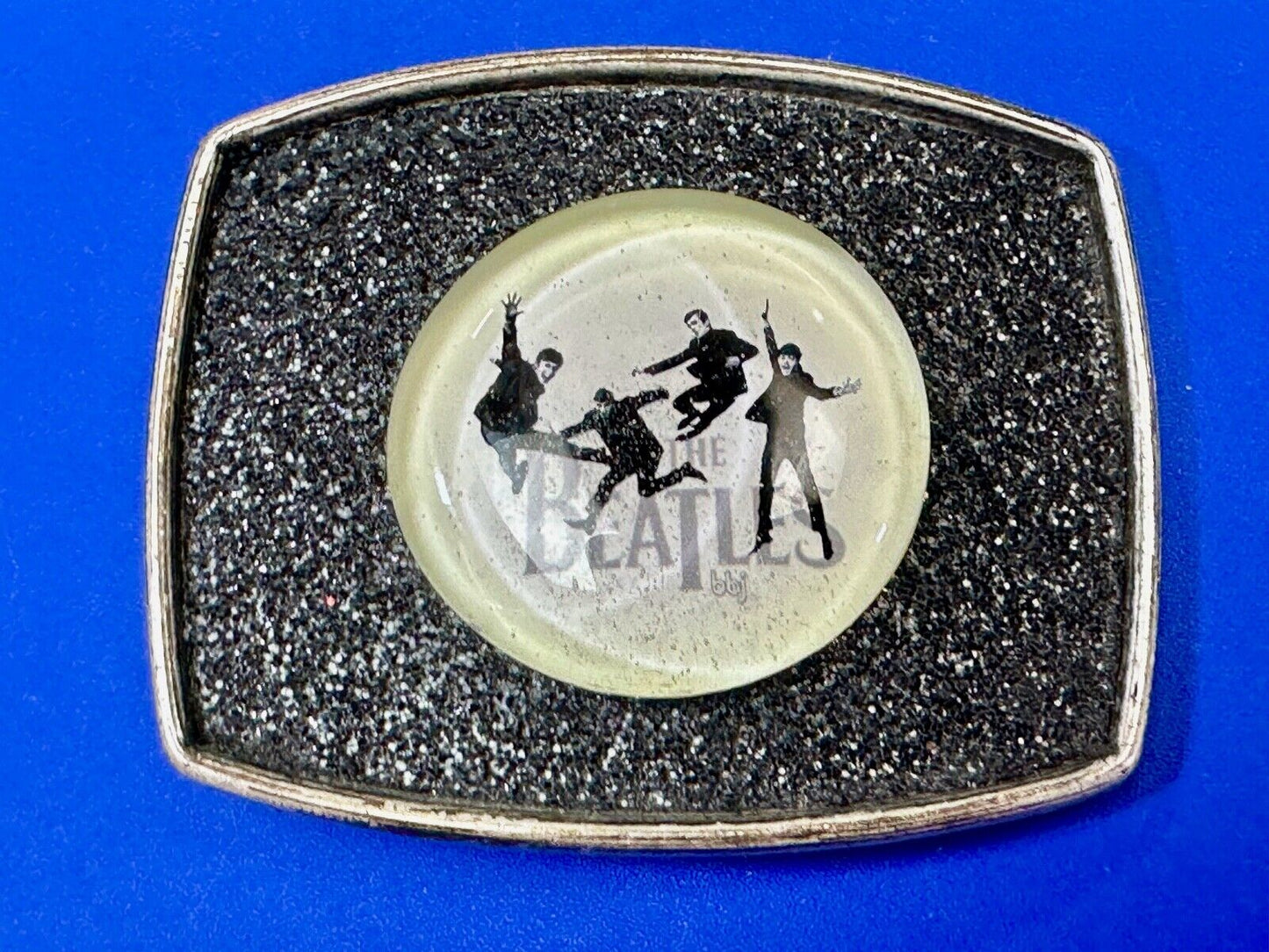 The Beatles - Black White Round Centerpiece belt buckle by Century Canada