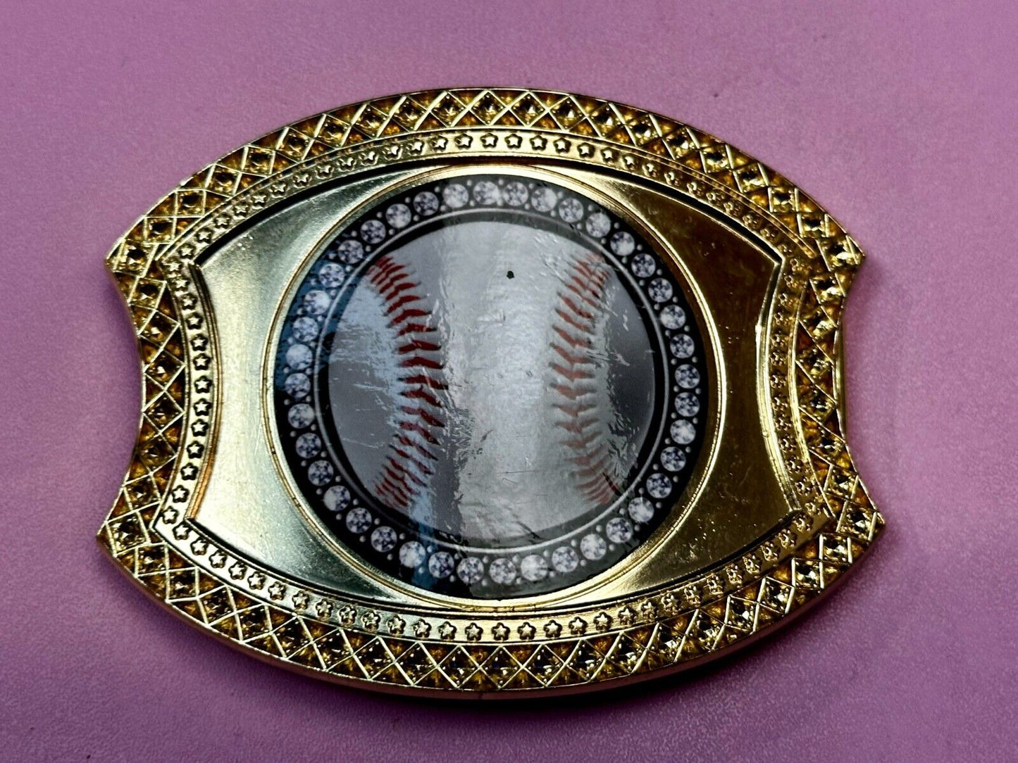 Baseball Lover's Ultimate Fan Gift - Rhinestone Accented Belt Buckle by Crown