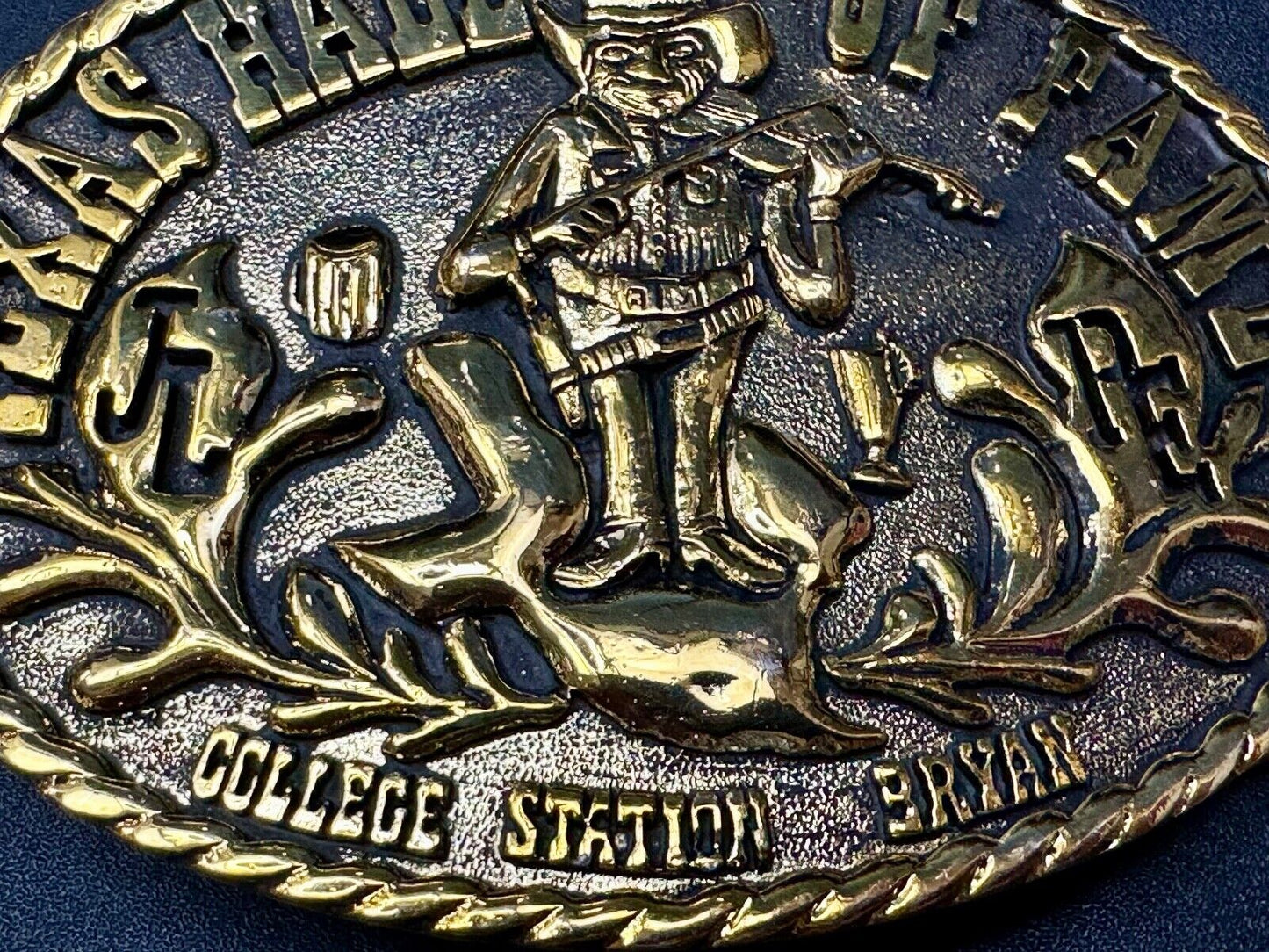 Texas Hall of Fame Bryan–College Station Cities Fiddle Music Vintage Belt Buckle