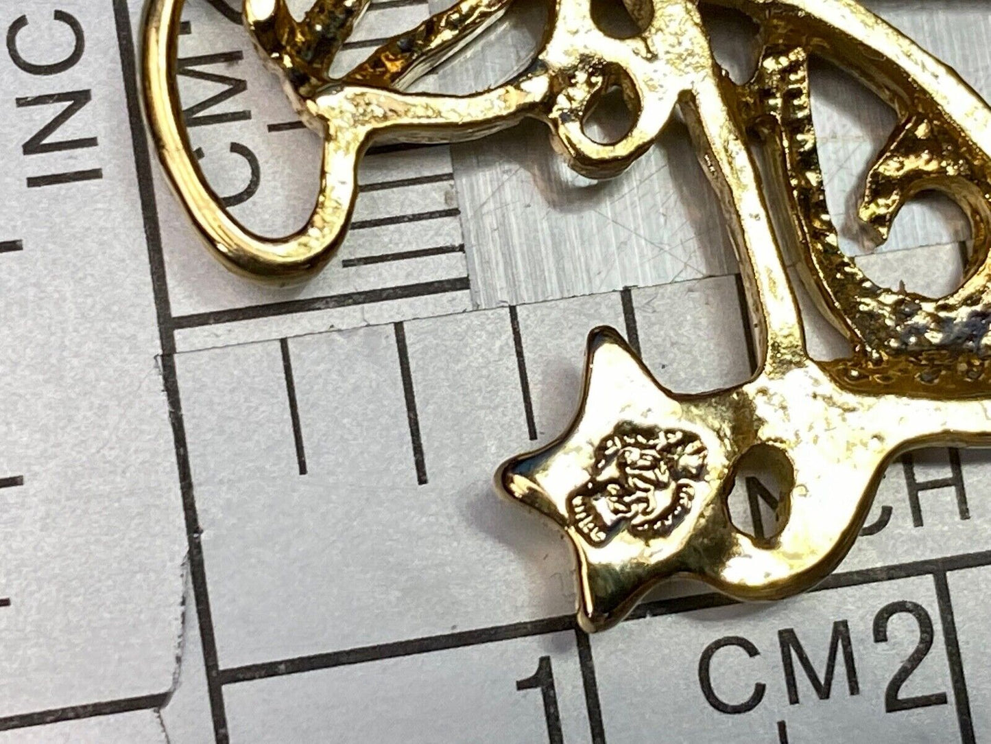 Vintage Angle Unique Cutout Gold Tone Brooch Pin By Premier Designs