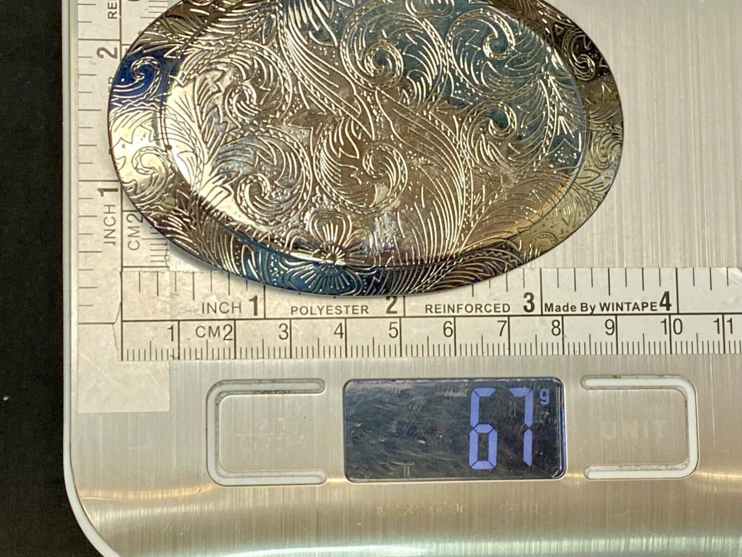 Beautiful Engraved Western Oval Flower Pattern Belt Buckle