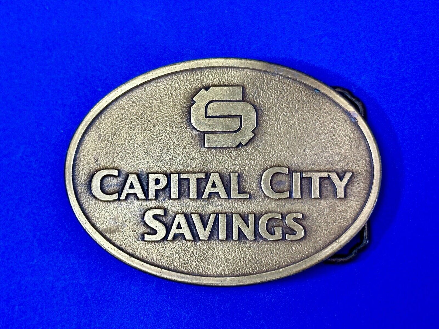 Vintage Capitol City Savings Bank Promo Advertising belt buckle by Magnum Opus